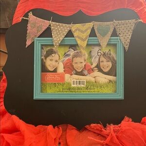Charming Black and Blue Picture Frame with Bunting